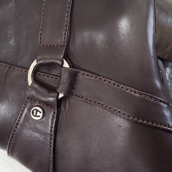 Sold Etienne Aigner women's brown leather ankle strap healed short boots, 8.5M - Picture 11 of 11